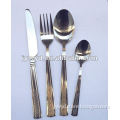 Stainless steel cutlery with gold plated handle